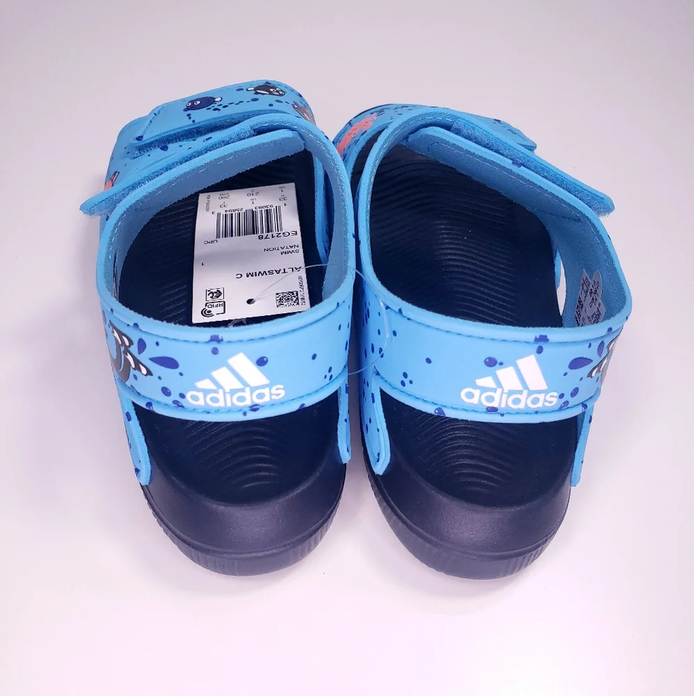 1Y Adidas Altaswim C Blue Fish Summer Beach Sandals Kids Size 1Y (Unisex)